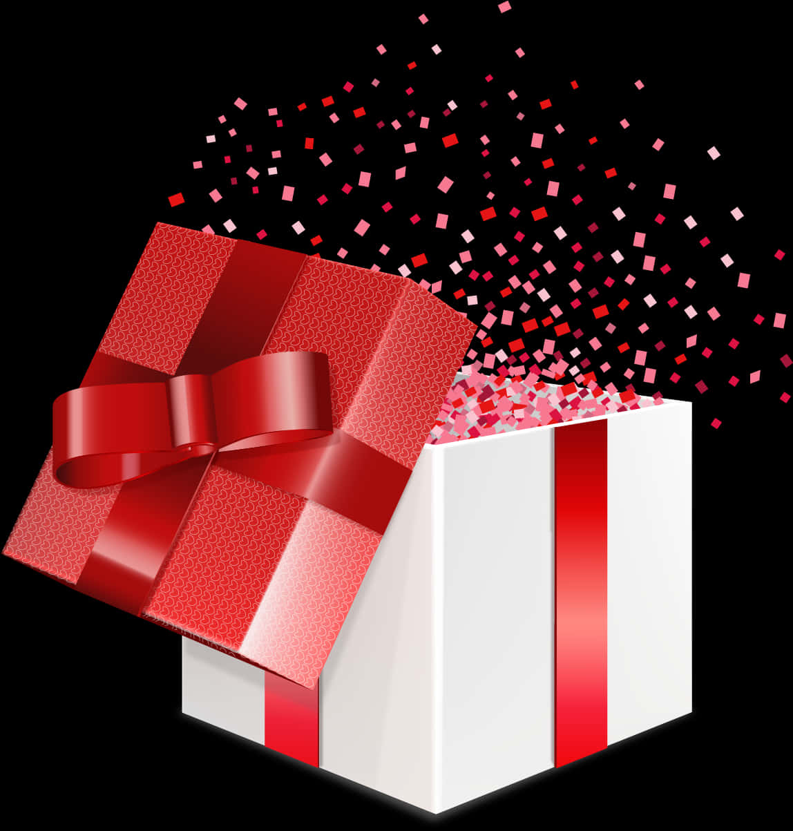 Exploding Red Gift Box Celebration