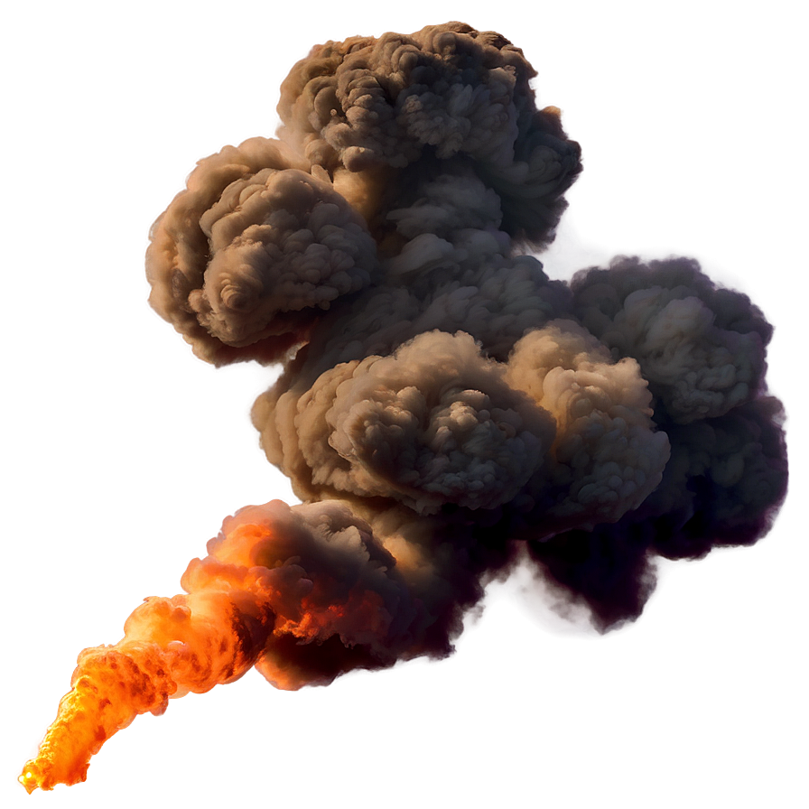 Explosive Orange Smoke Detail Png Xiw96