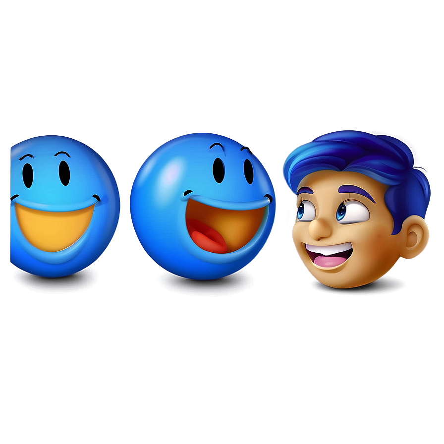 Expressive Blue Emojis Png Pack Fak