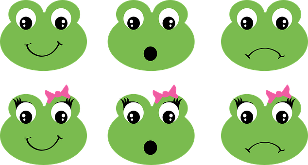 Expressive Cartoon Frog Faces