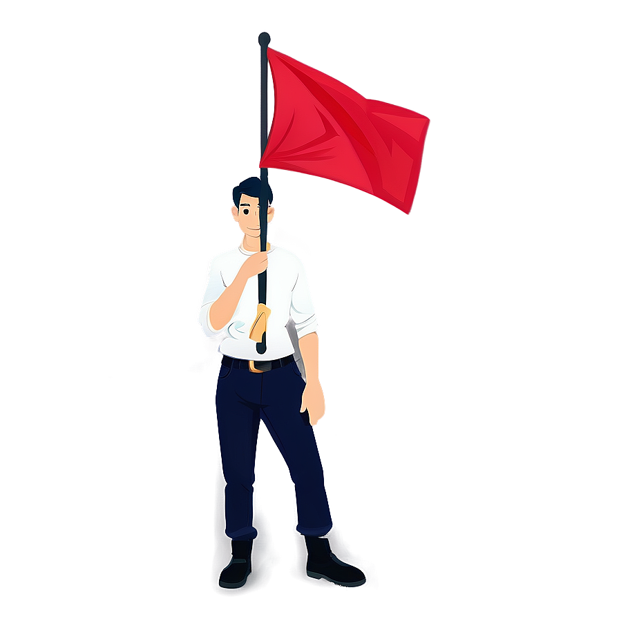 Expressive Red Flag Character Png Sxh