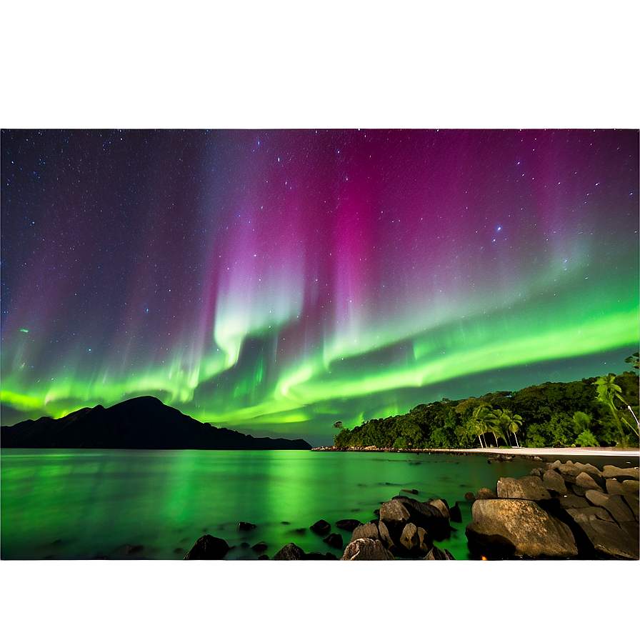 Exquisite Aurora Over Bay Png Tto