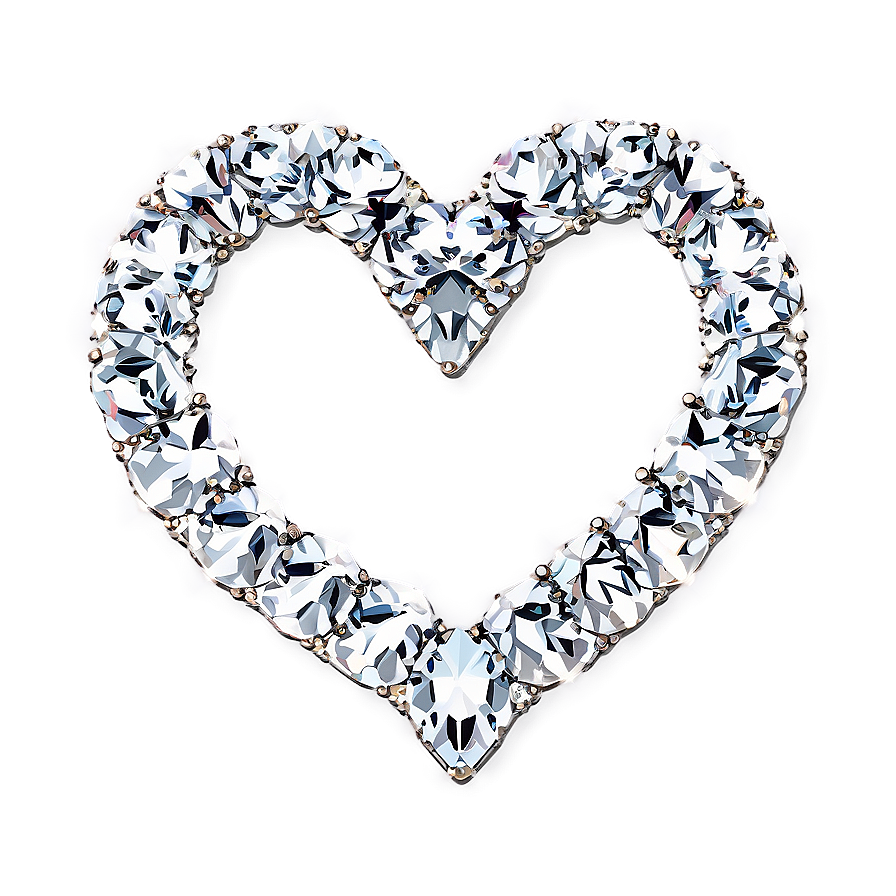 Exquisite Diamond Heart Detail Png Kdk41