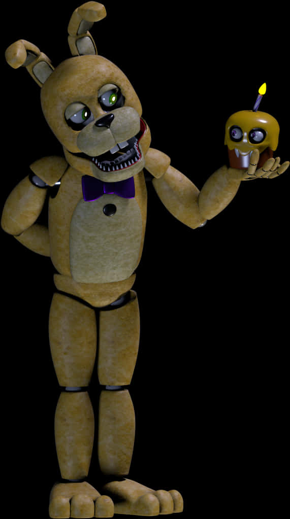 F N A F_ Freddy_ Fazbear_ Holding_ Cupcake