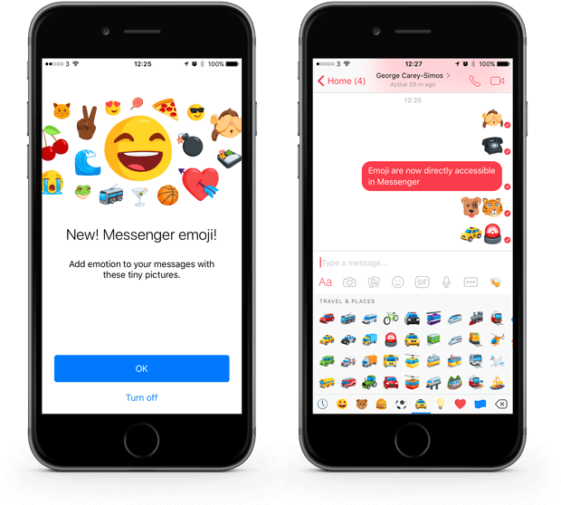 Facebook Messenger Emoji Update