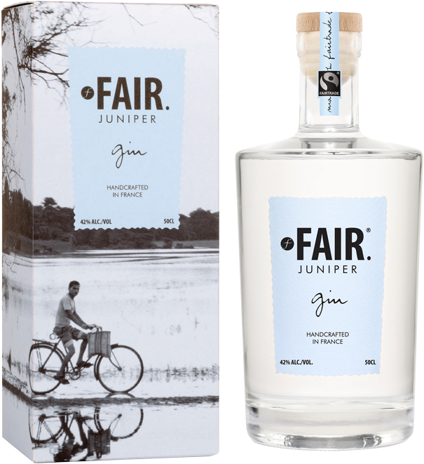 Fair Juniper Gin Bottleand Packaging