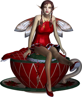 Fairy Sittingon Teacup