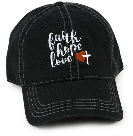 Faith Hope Love Embroidered Cap