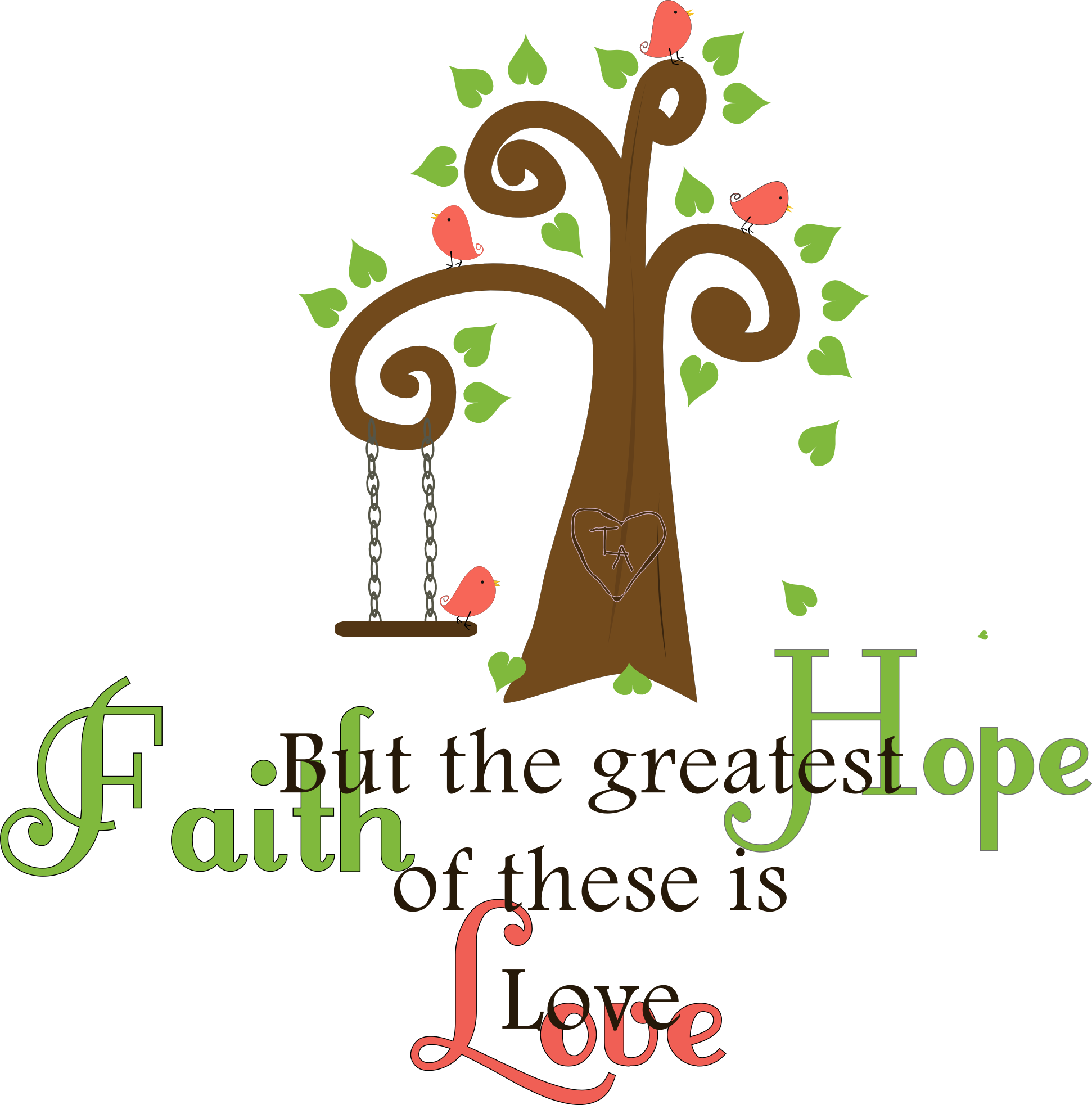 Faith Hope Love Tree Artwork