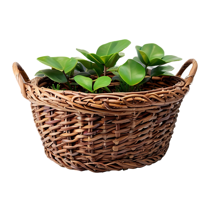 Fake Plant In Basket Png Mxv