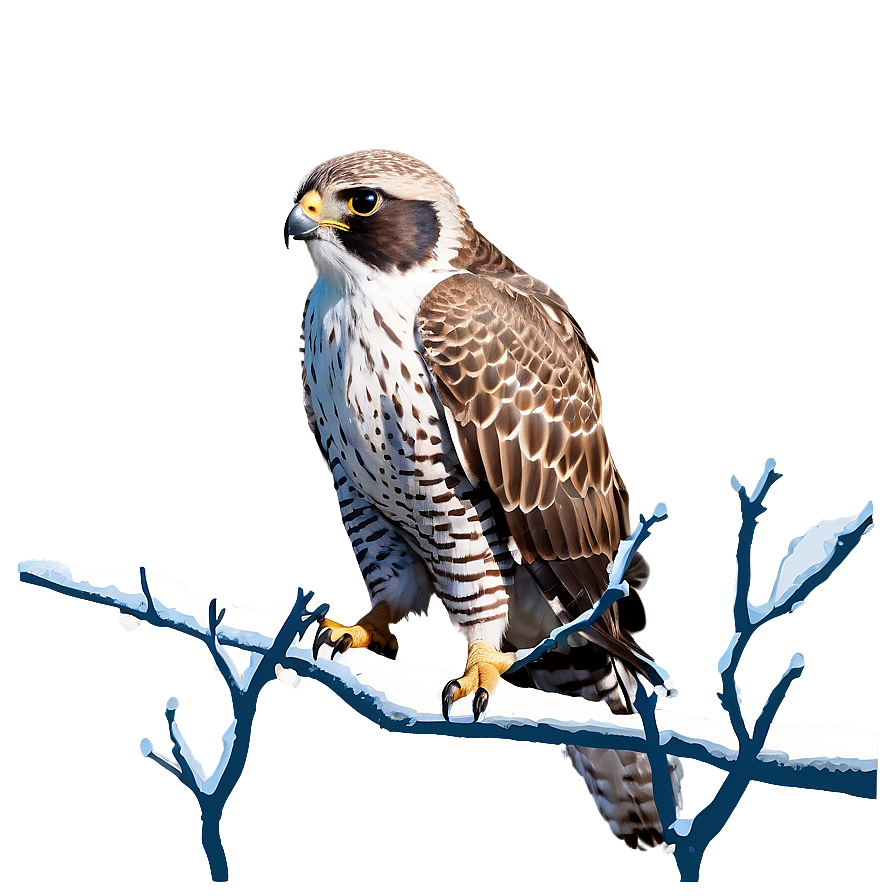 Falcon In Snow Png Qbm6