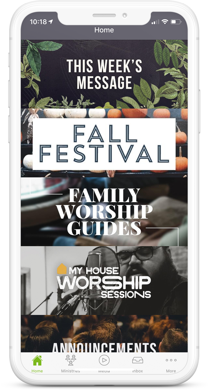 Fall Festival Church App Screen