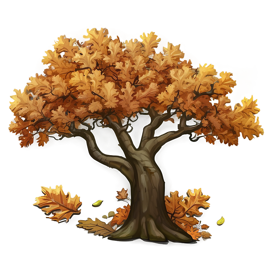 Fall Oak Trees Aesthetic Png Ohk60