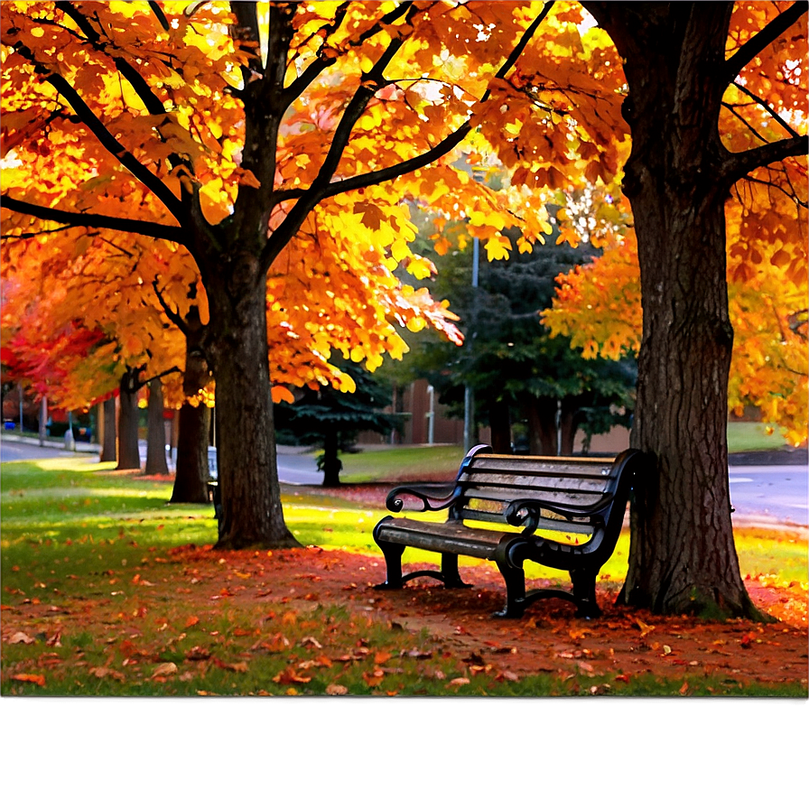 Fall Trees And Bench Png 06212024