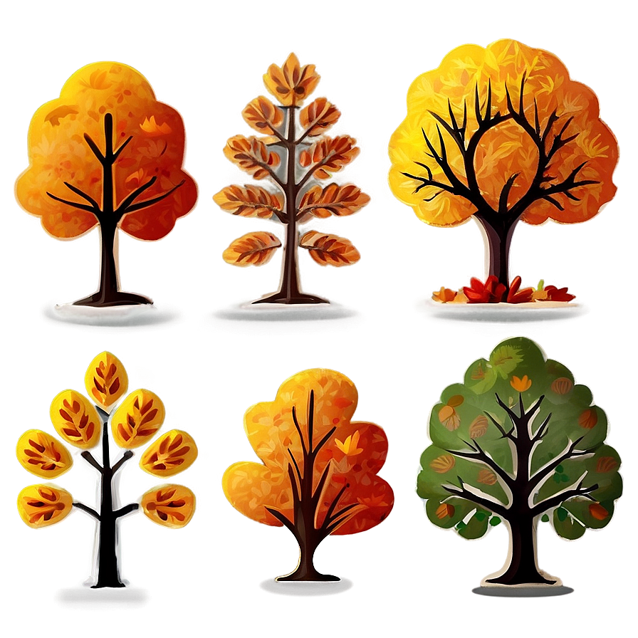 Fall Trees Landscape Png Qab