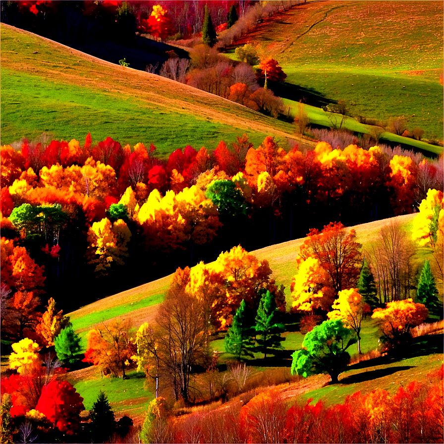 Fall Trees On Rolling Hills Png Wqt20