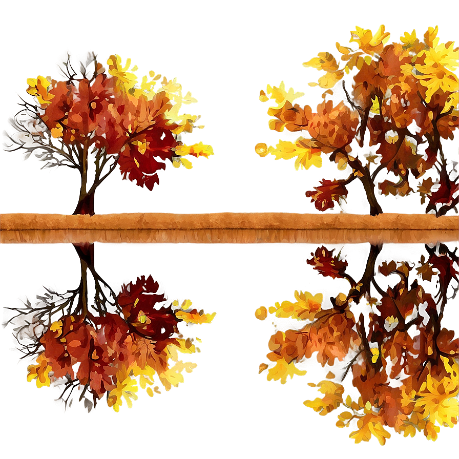 Fall Trees Reflection In Water Png 33