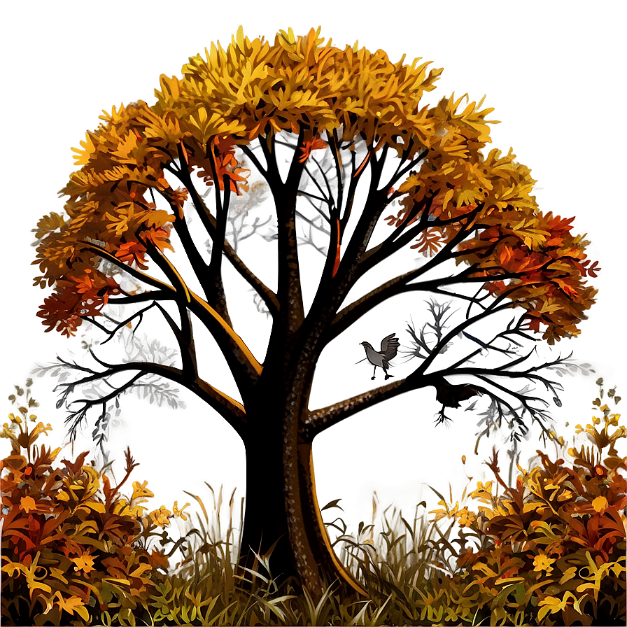 Fall Trees With Birds Png 06212024