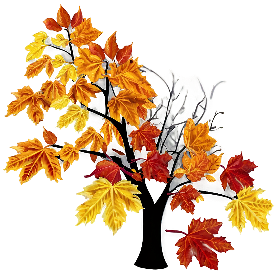 Fall Trees With Falling Leaves Png Rcr