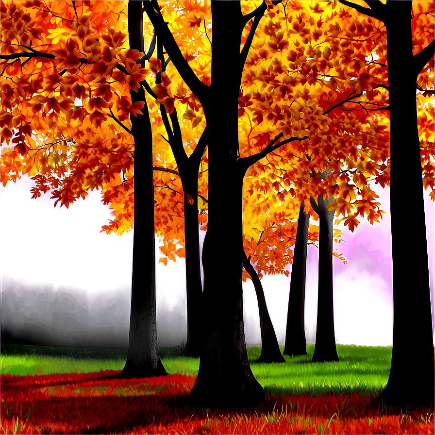 Fall Trees With Sunbeams Png Euv