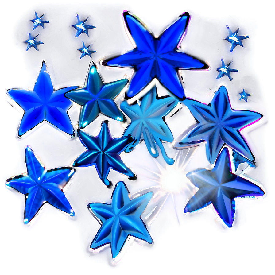 Falling Blue Stars Png Yta