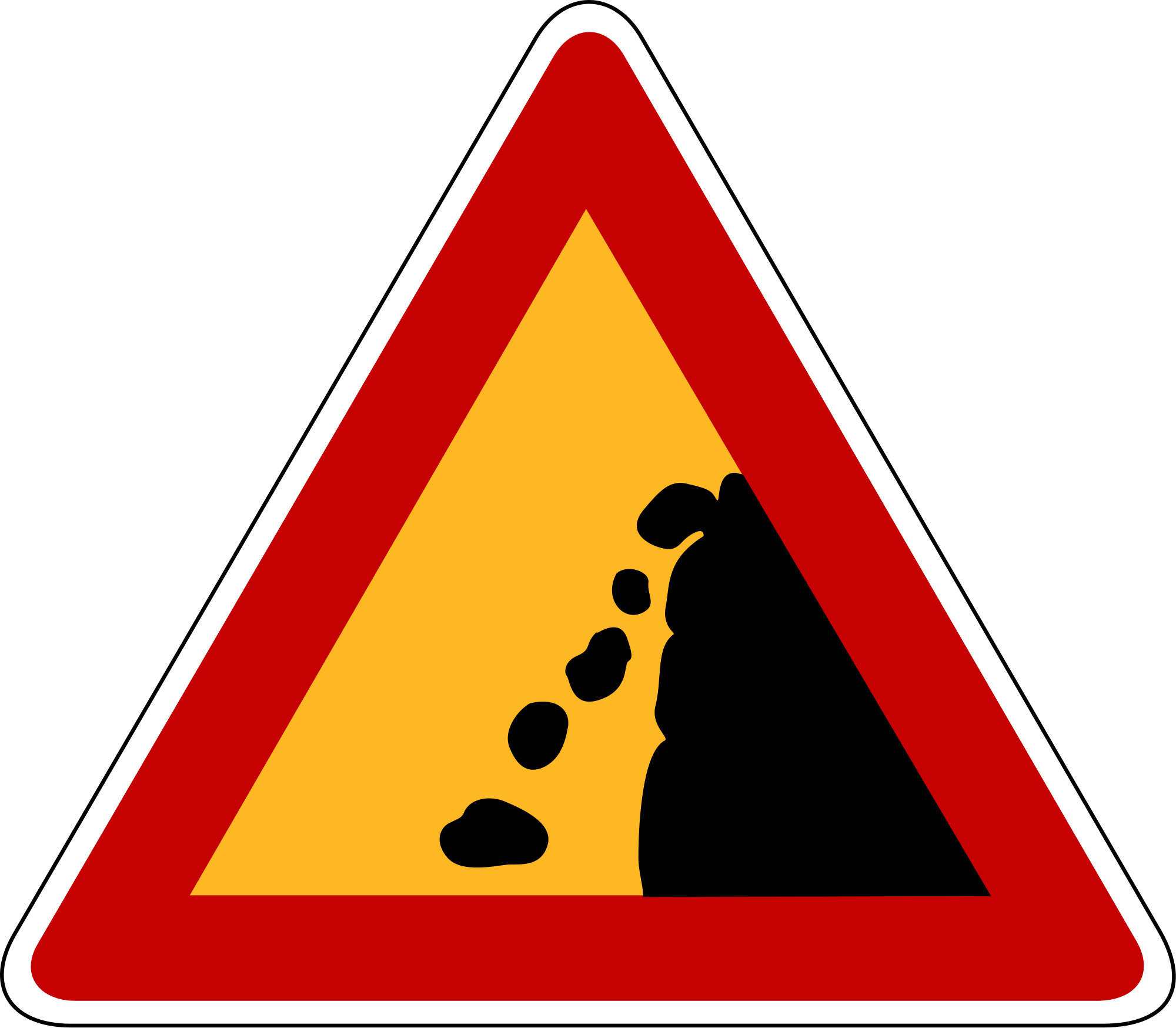 Falling Rocks Traffic Sign