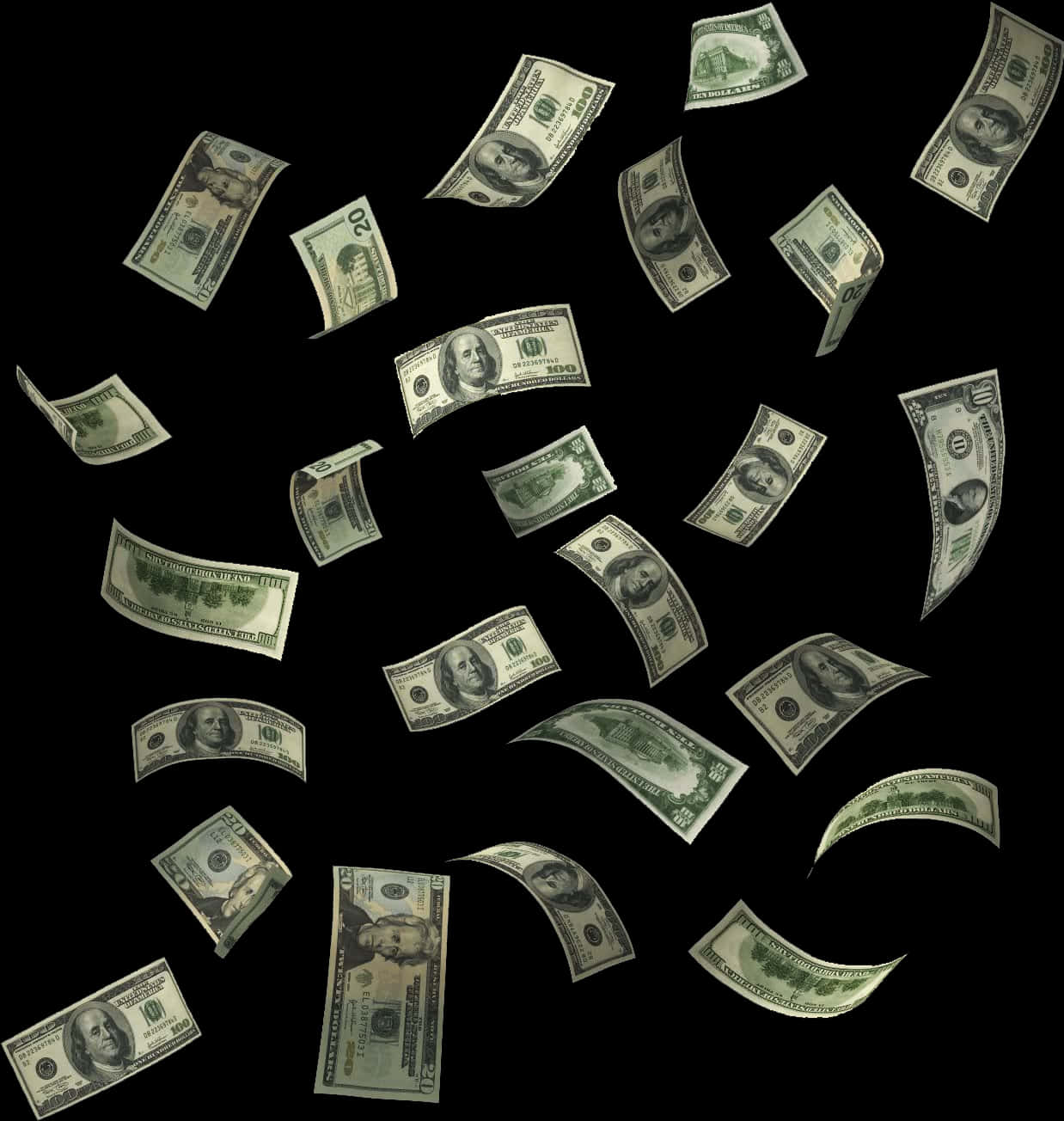 Falling_ U S_ Dollar_ Bills_ Background