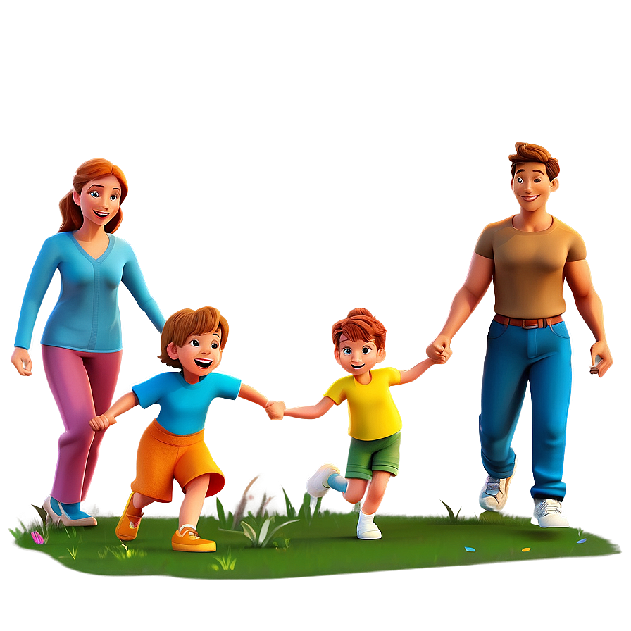 Family Fun Cartoon Scene Png Nqd40