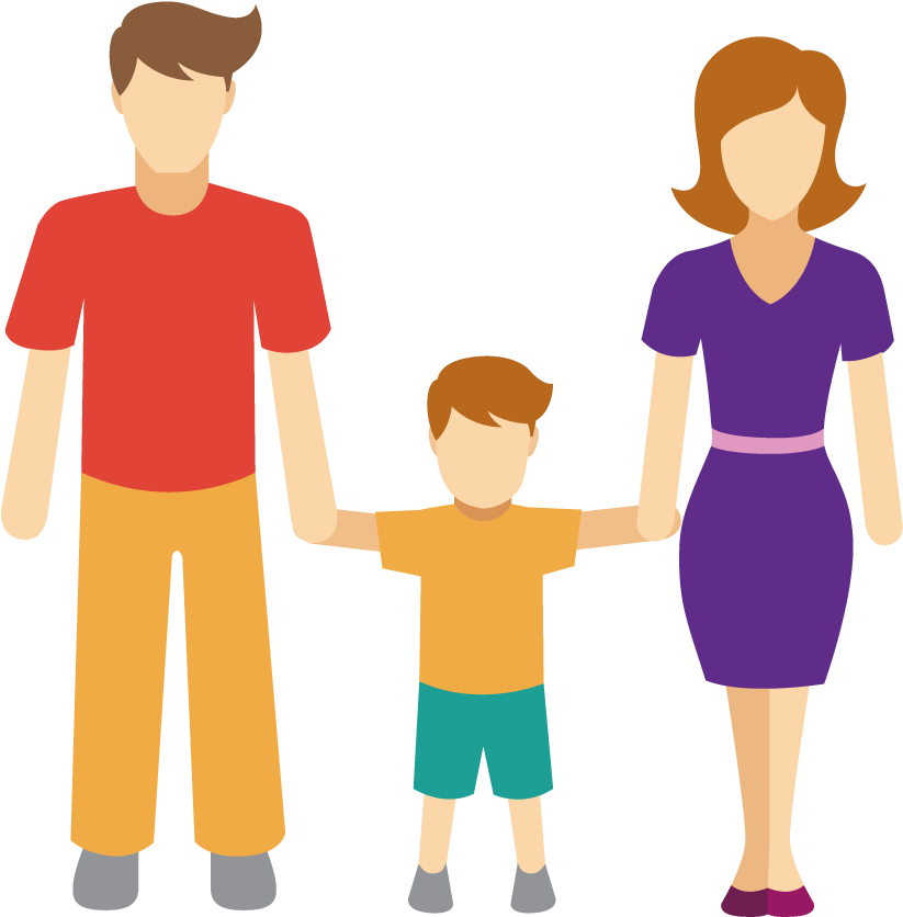 Family Holding Hands Vector