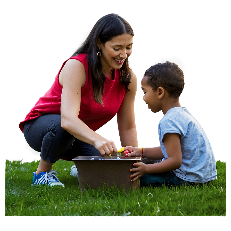 Family Playing In The Park Png Kgc