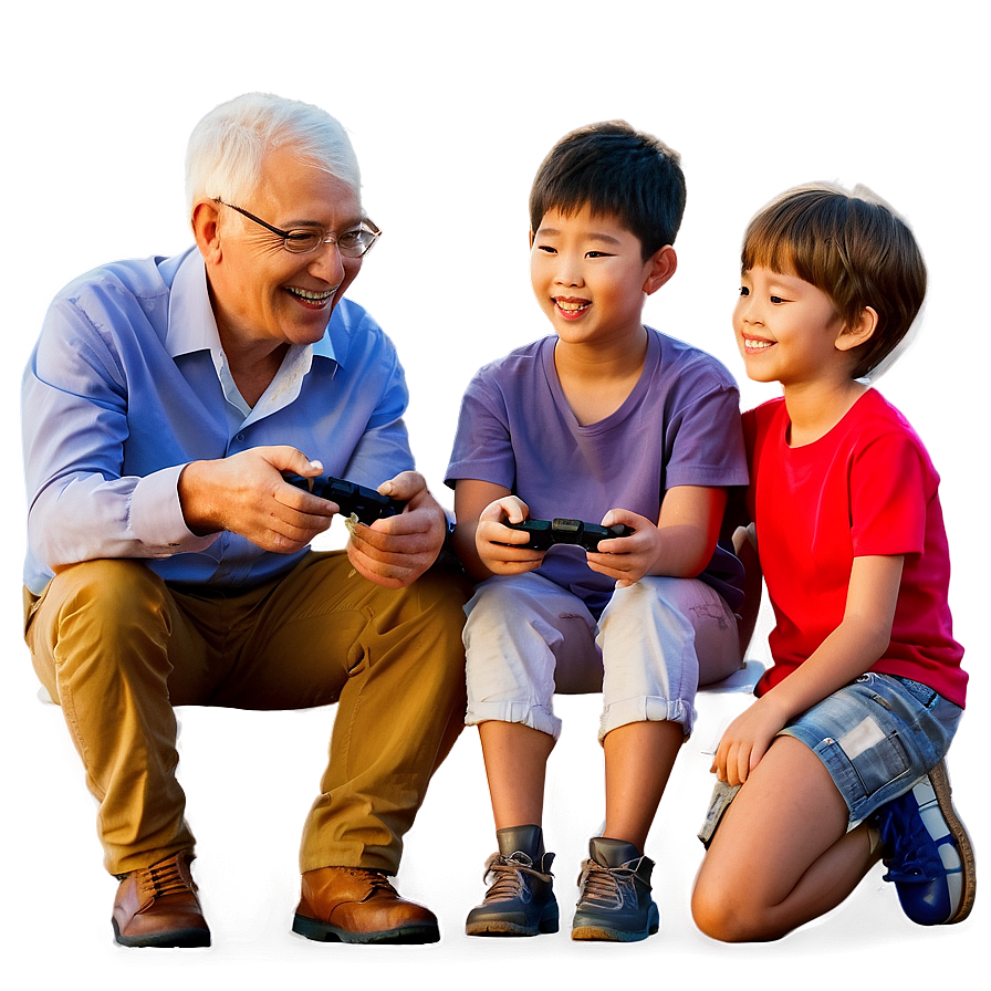 Family Playing Video Games Png Oyq93