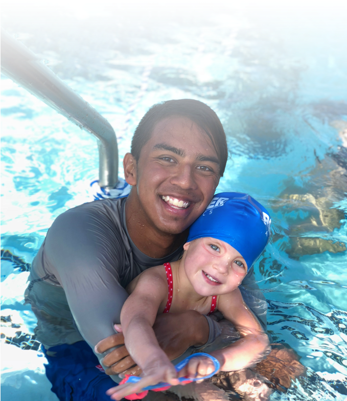 Family Pool Fun Moment