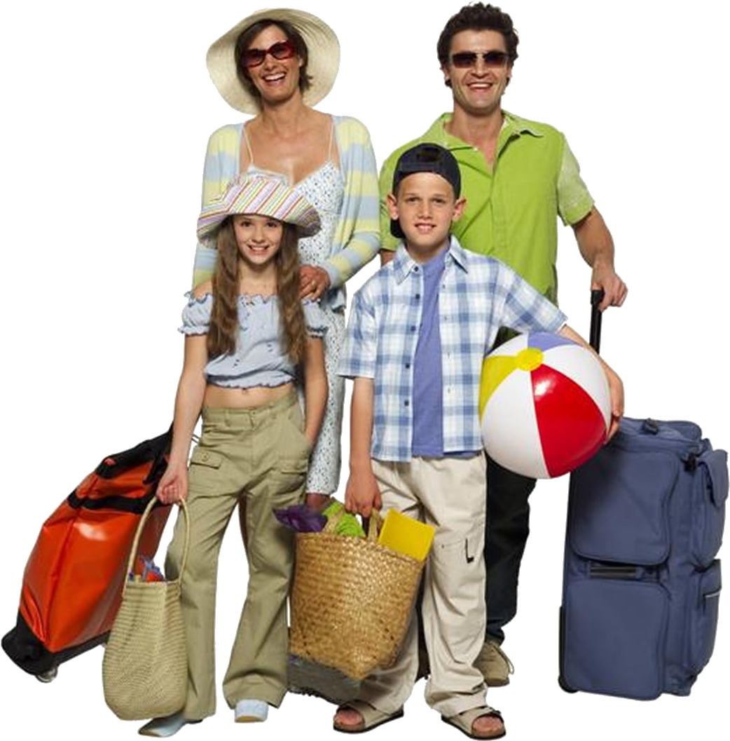 Family Ready For Beach Vacation