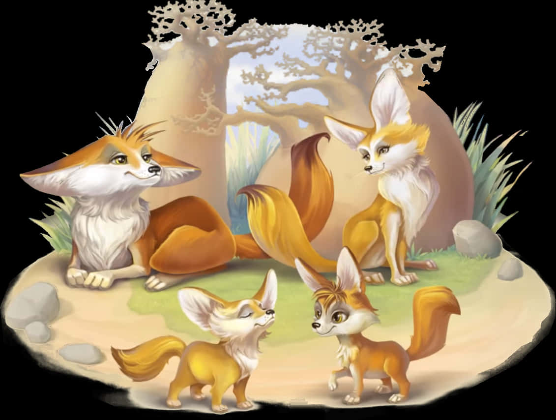 Familyof Foxes Illustration