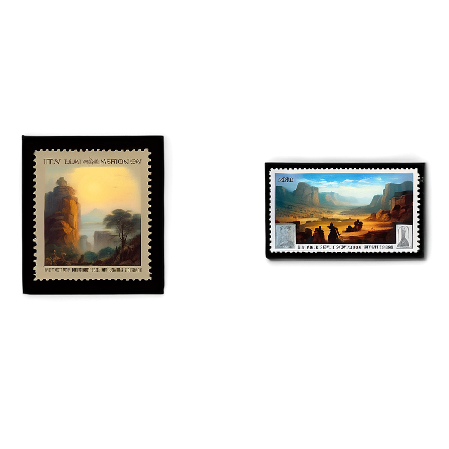 Famous Paintings Postage Stamp Png 06122024