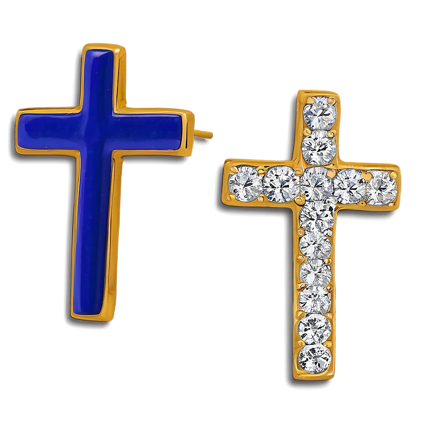 Fancy Cross Earrings Png 06292024