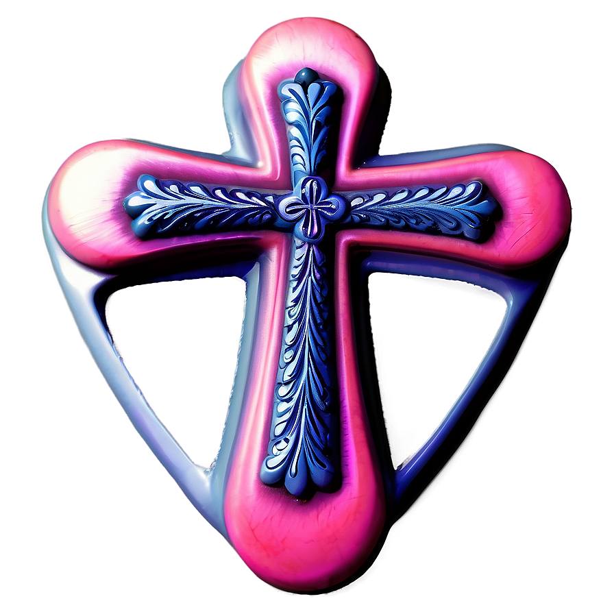 Fancy Cross In Heart Png 55