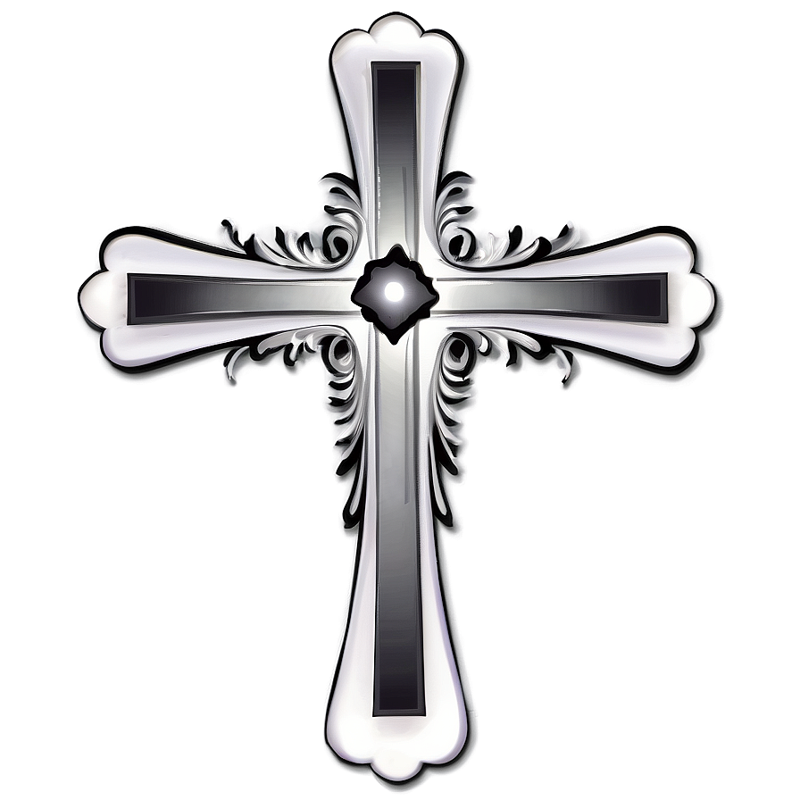 Fancy Cross Outline Png 06122024