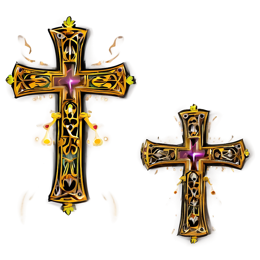 Fancy Cross Outline Png 06122024