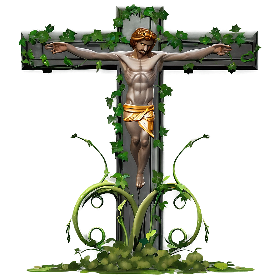 Fancy Cross With Vines Png Poy37