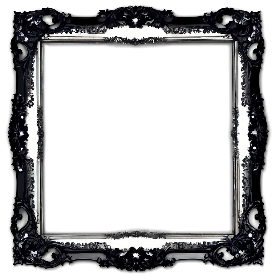 Fancy Frame In Black And White Png 06132024