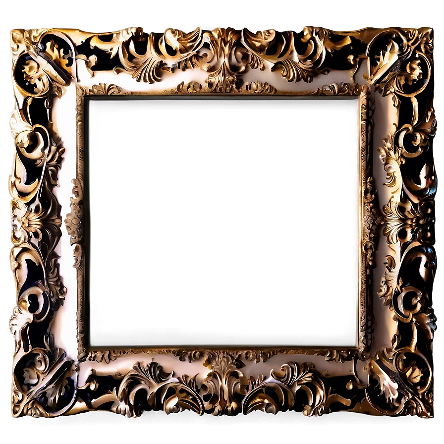 Fancy Frame In Black And White Png 4