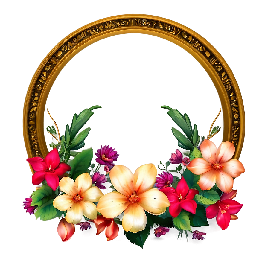 Fancy Frame With Flowers Png 06132024