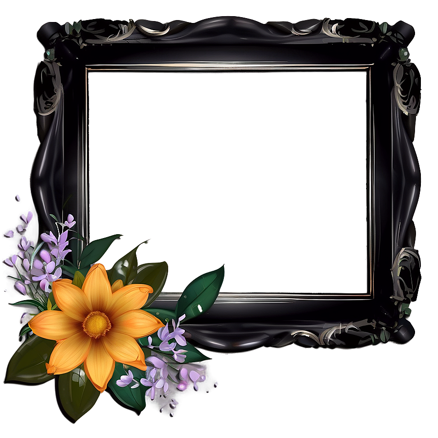 Fancy Frame With Flowers Png 48