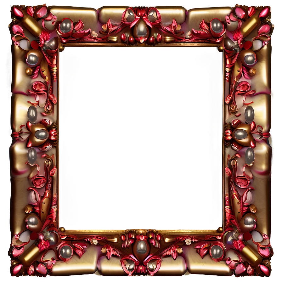 Fancy Frame With Pearls Png 06132024