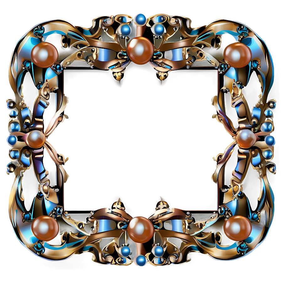 Fancy Frame With Pearls Png 06132024