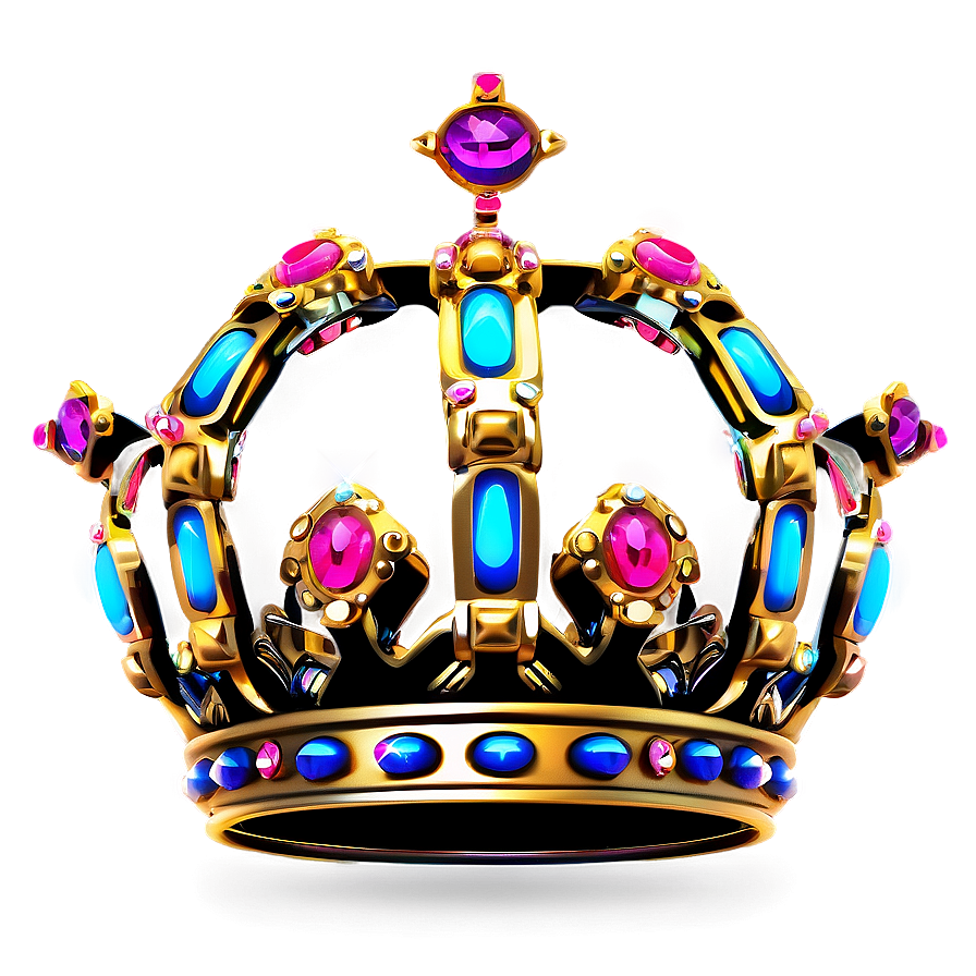 Fancy Neon Crown Png 06272024