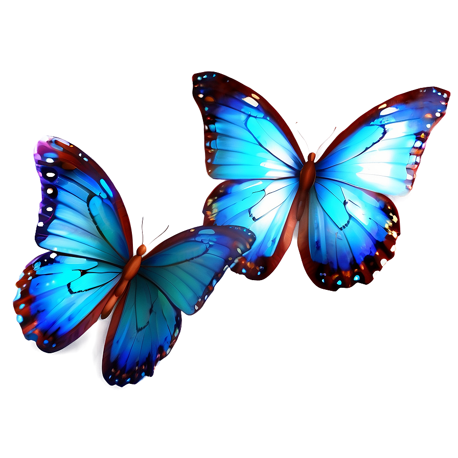 Fantasy Blue Butterflies Png Lyk