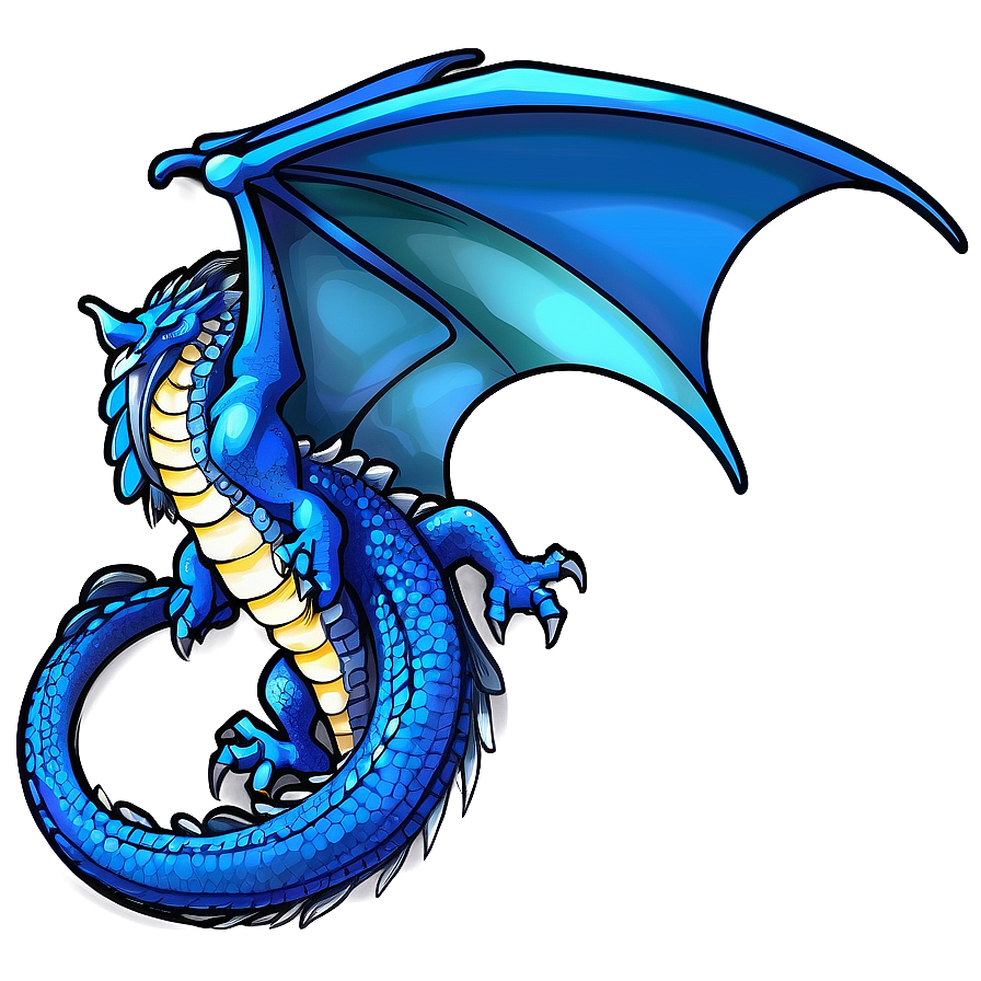 Fantasy Blue Dragon Design Png 06252024