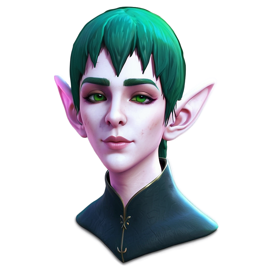 Fantasy Green Hair Elf Png Rxn28